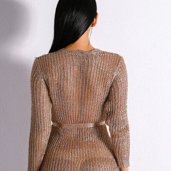 Rose Gold Sweater Dress - Picture 2 of 4